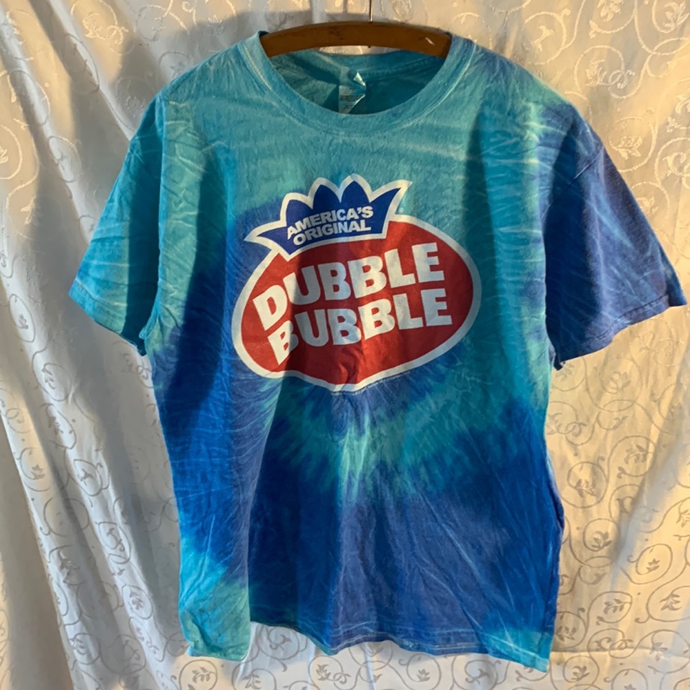 AMERICA’S ORIGINAL DUBBLE BUBBLE TSHIRT TIE DYE BLUE SIZE LARGE